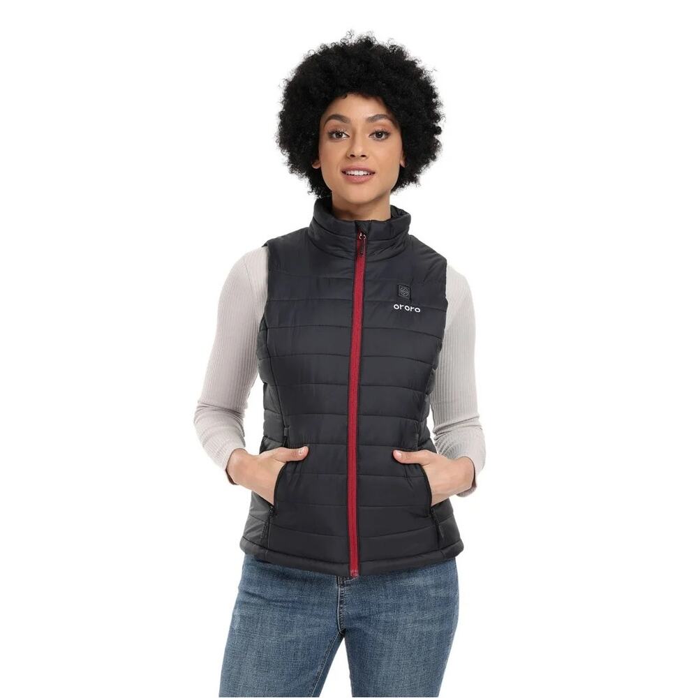 ORORO Women’s Heated Vest USB-C Lightweight Puffer Vest Black Size S/M EUC